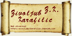 Živoljub Karafilić vizit kartica